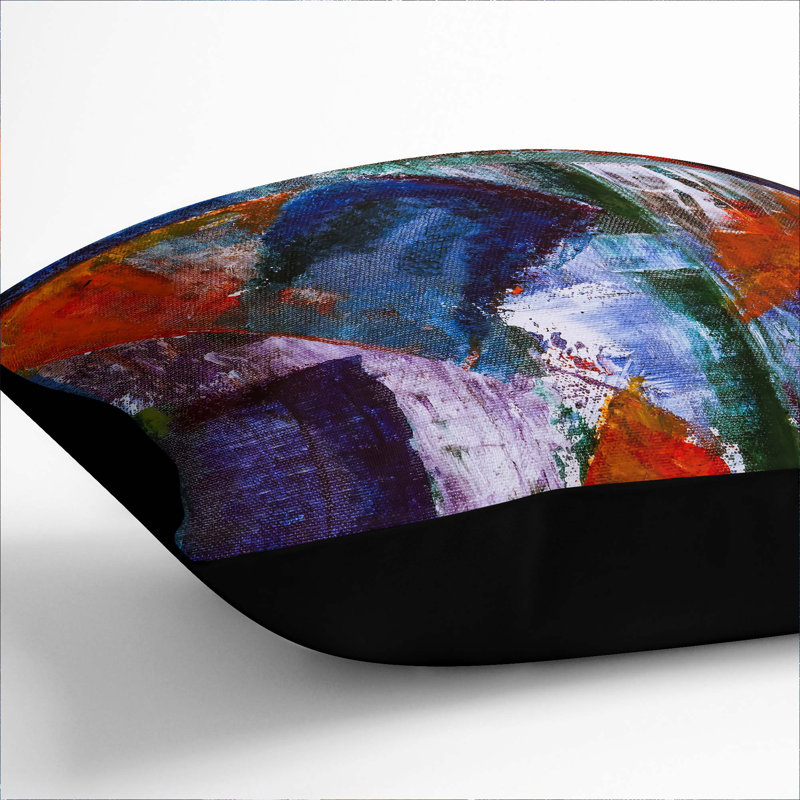 Abstract Square Throw Cushion, 40 x 40 cm, Black
