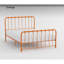 Lit plateforme double en métal orange joyeux pour la taille de la chambre à coucher avec magnétique