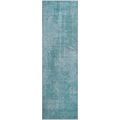 Premium Machine Washable Prisco Aqua Rug
