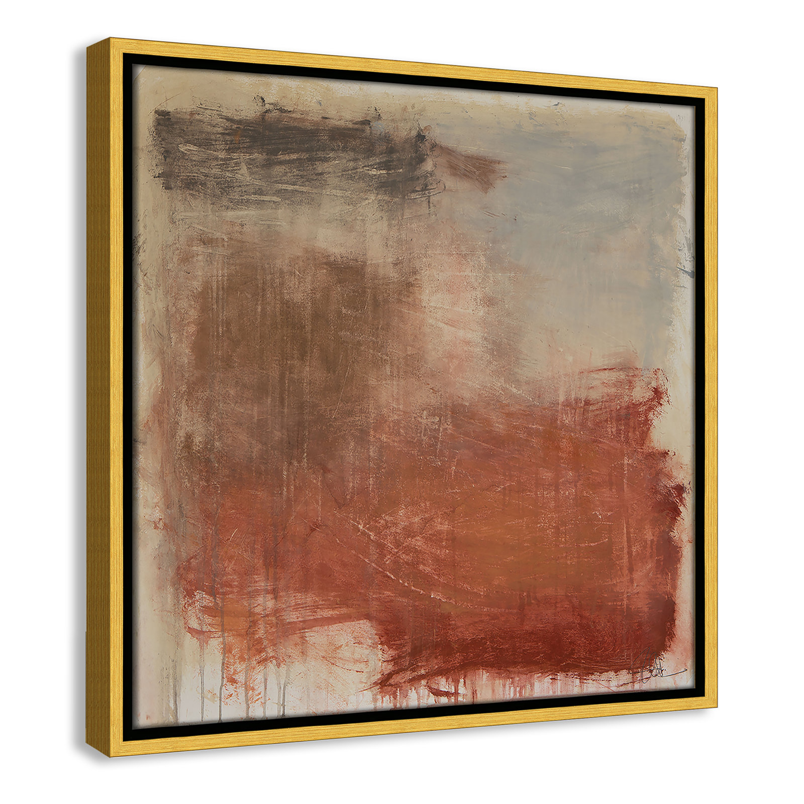 Autumn Over The Rivera Print by , Gold, 17.5" H x 17.5" W