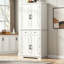 Grand garde-manger avec 3 organisateurs coulissants, texture en relief campagnard, 6 tablettes de porte et 2 tiroirs pour un rangement efficace-1973183995