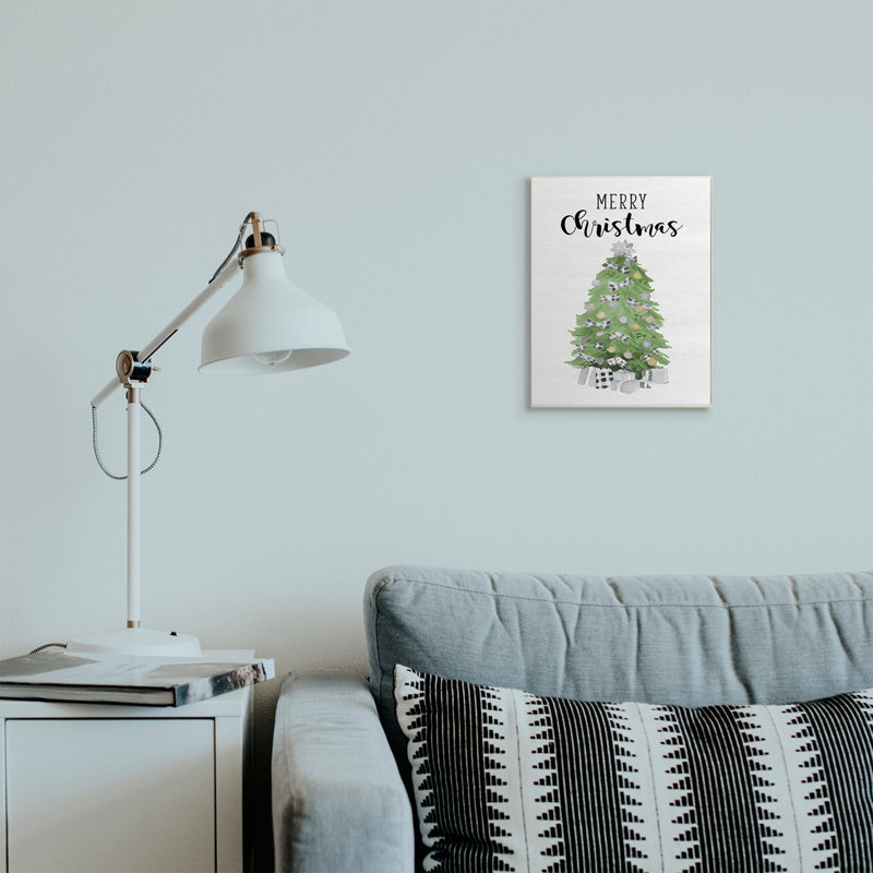 «Charmant doux sapin vert Merry Christmas Text» par Lanie Loreth - reproduction d'art textuel, H 15 po x l 10 po x P 1,5 po