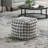 Ottoman, Modern Square Black &amp; White Patterned Jacquard Fabric Non-Slip 16”x16”x16” Pouf/Bean Bag Chair | Black and White | Textile