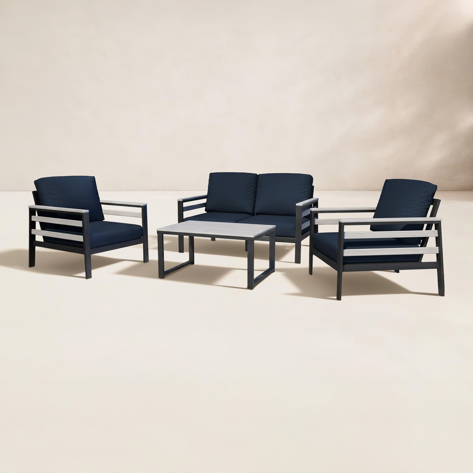Townsend 1 - Person Patio Seating Group, Canvas Navy Sunbrella® Canvas