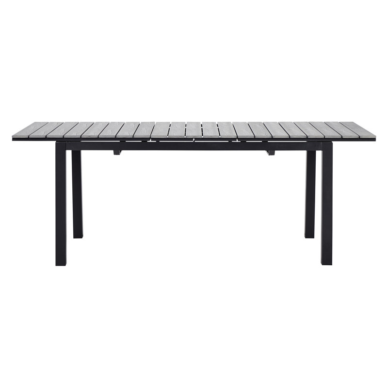 Virginio Extendable Aluminium Dining Table, Grey, 76cm H x 260cm L x 90cm W