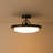 Simple Round Black Led Semi Flush Mount With Acrylic Shade