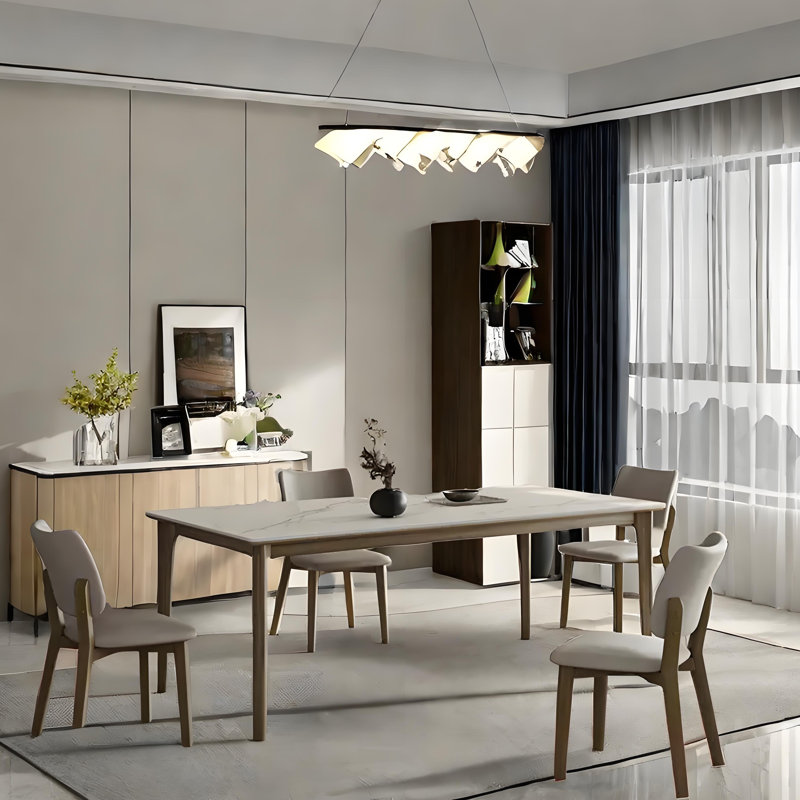 Table en bois massif Deliphon, H 29,52 po x L 55,11 po x l 31,49 po, Gris clair