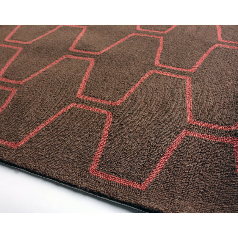Tapis contemporain brun Wolfenbarger, Rectangle 7 pi 7,2 po x 9 pi 6 po