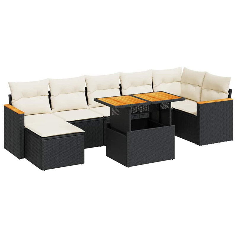 Vidaxl Garden Sofa Set Black