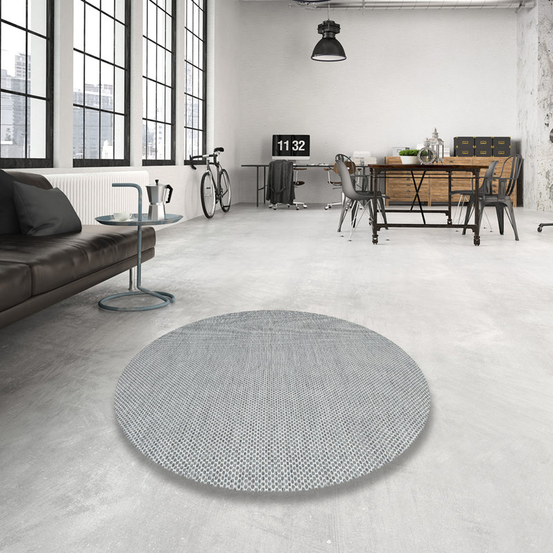 Tapis gris zone contemporaine Imhoff, Rond 7 pi x 7 pi