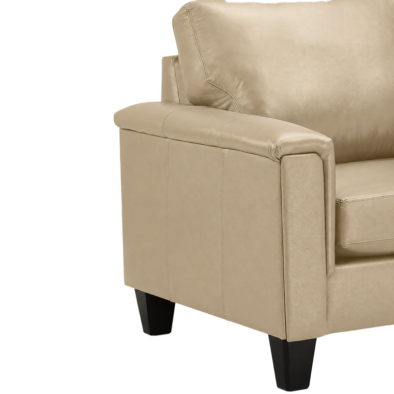 Ensemble de salon en cuir véritable 3 pièces Deboer, Cuir assorti brun clair