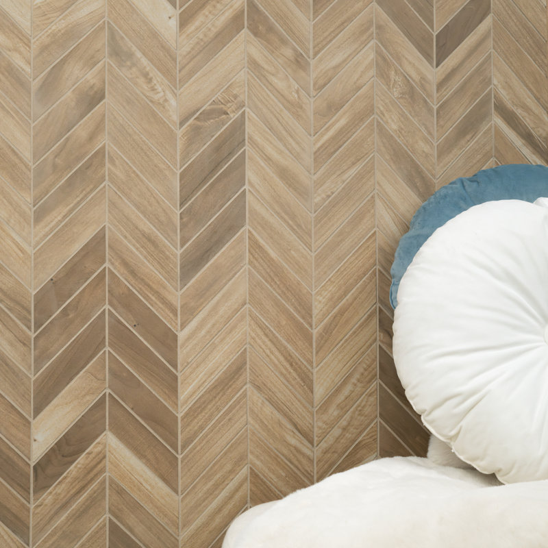 Gardenpark 12 in. x 15 in. Matte Porcelain Wood Look Floor and Wall Tile, Hinoki