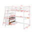 Lit mezzanine simple avec bureau et tablettes-290900518
