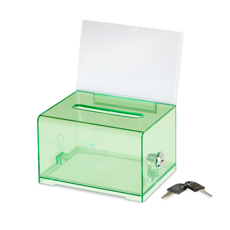 Boîte à gouttes en plastique verrouillable suggestion, Cristal / vert