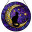 Panneau de vitrail 12 "H Moon Cat-1656665731