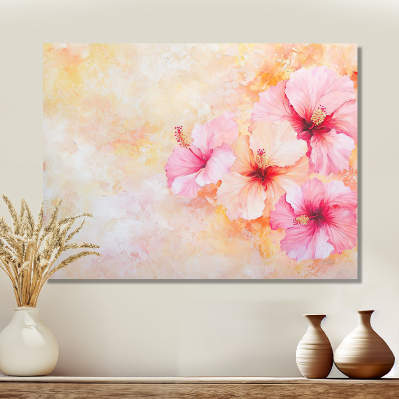 Hibiscus tropical au Mexique I - art mural floral en métal, impression sur métal Hibiscus, H 16 po x l 32 po