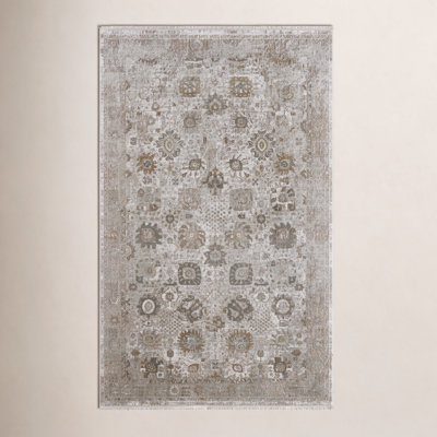 Ivory Traditional Floral Botanical Rug