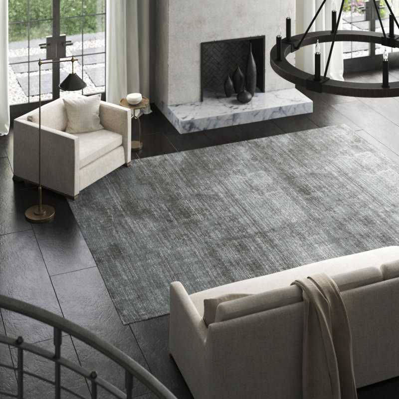 Wool Area Rug in Gray