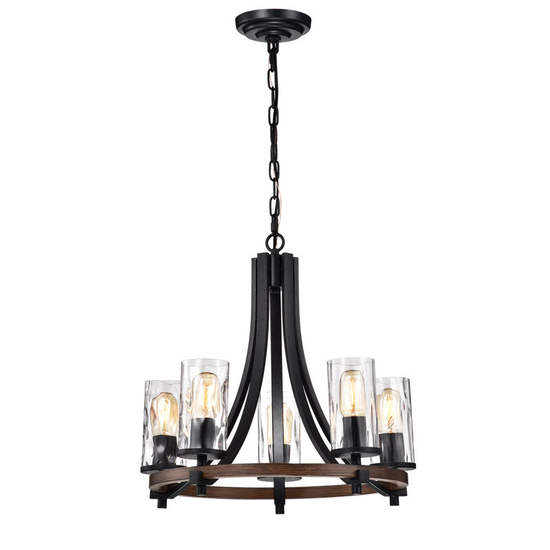 Davina 5 - Light Wagon Wheel Chandelier