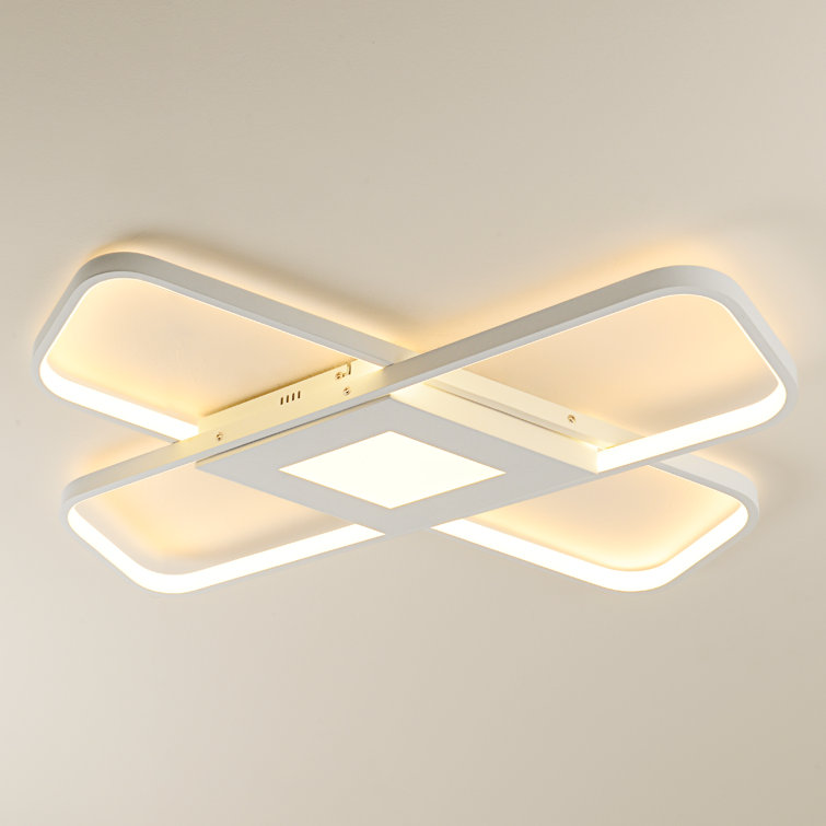 Hemion 25.4" White Dimmable Simple LED Flush Mount with Remote Control