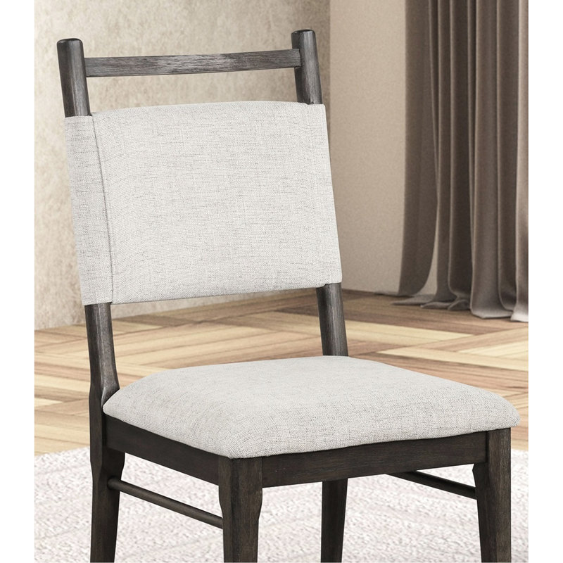 Noyer foncé, 2 pièces, chaises de salle à manger latérales, design contemporain, rembourrées, placage, pieds