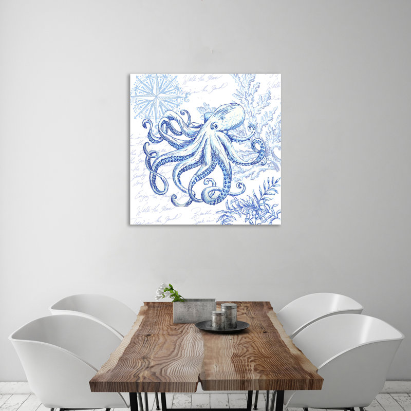 " Coastal Sketch: Octopus ", 12" H x 12" W x 1.5" D