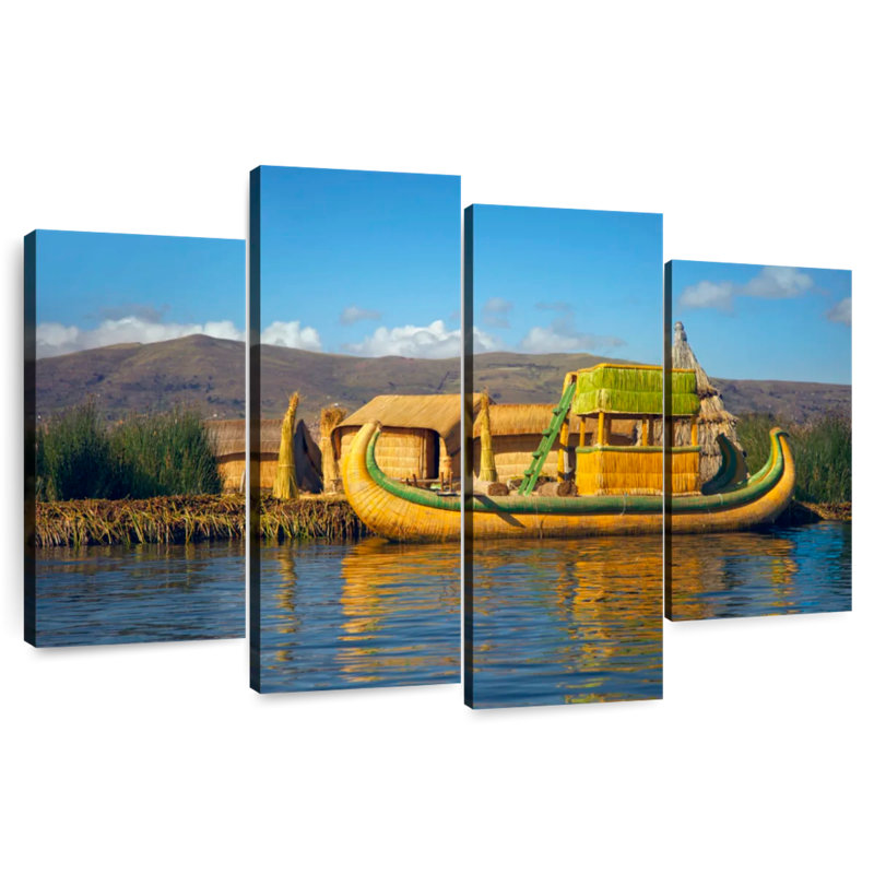 Bateau Mehar Titicaca Totora, H 22 po x l 36 po