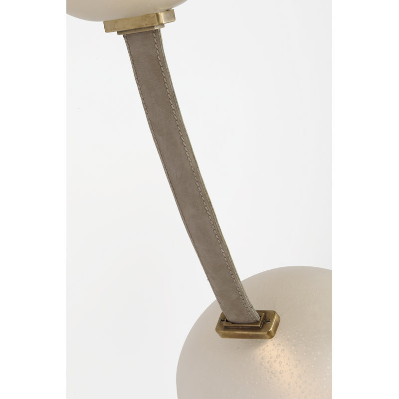 Anne-Marie Barton Dune Belted Light with Fizzy Nude Glass, Ash Suede/Mottled Brass