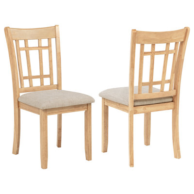 Wiona Wood Dining Side Chair Linen And Light Oak (Set Of 2)