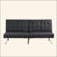 Structure en bois, repose-pieds en acier inoxydable, futon, canapé en similicuir