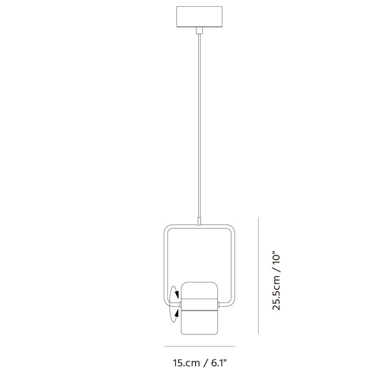 Ling 1 - Light Pendant, 9.5" H x 6.1" W x 3.1" D