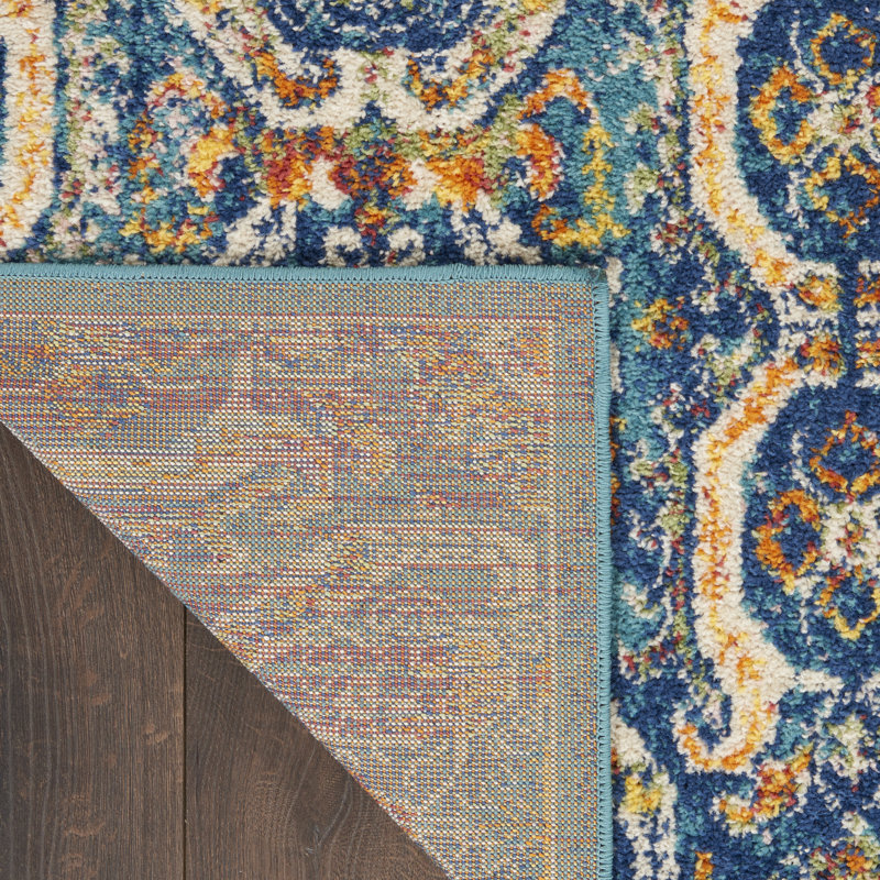 Tapis oriental bleu Lakenya, Rectangle 4 pi x 6 pi