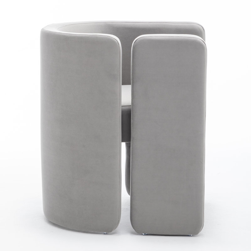 Modern Upholstered Barrel Dining Chairs, 4, Gray