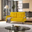 Velours côtelé double avec courbes ergonomiques, sacs de rangement latéraux, éponge à haute densité, structure, idéal pour la salle de conférence, conception douce de teinte jaune, cadre, couleur vive