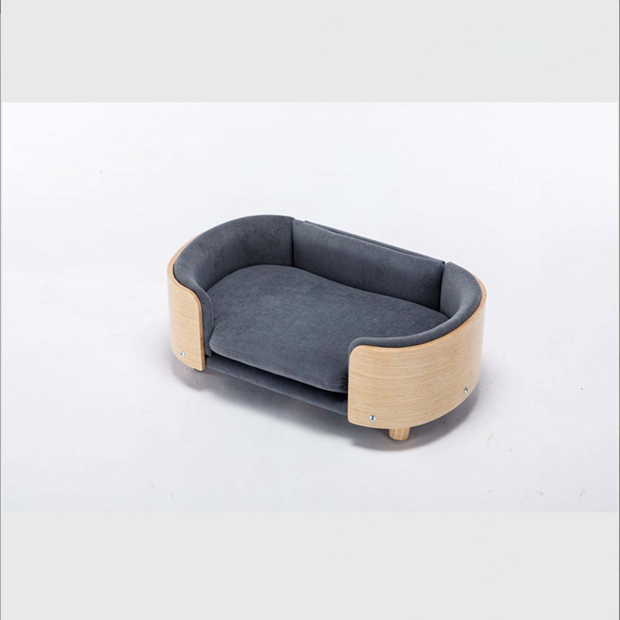 Inira Memory Foam Pet Bed, Dark Gray/Natural, 16.14" W x 9.84" D x 26.38" H