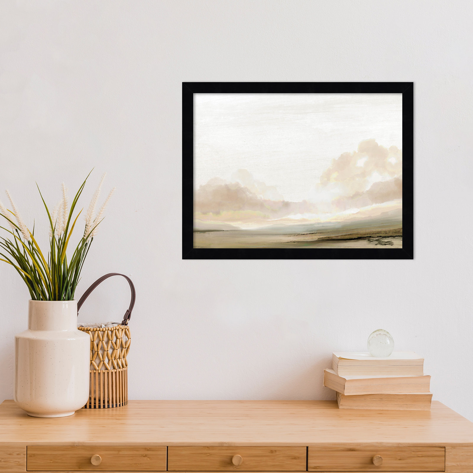 Southern Landscape by Dan Hobday, Black, 13" H x 17" W x 1" D