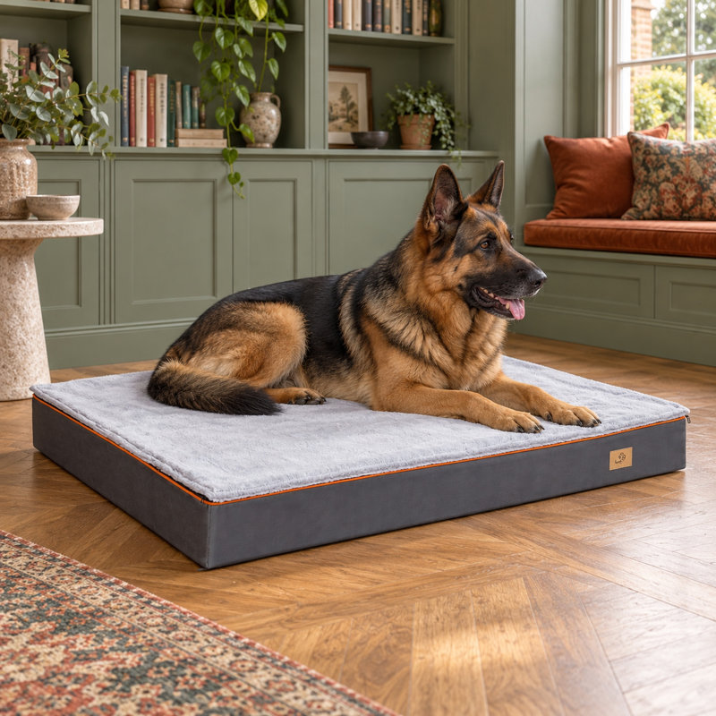 Dog Bed with Removable Washable Cover, 12cm H X 100cm W X 135cm D