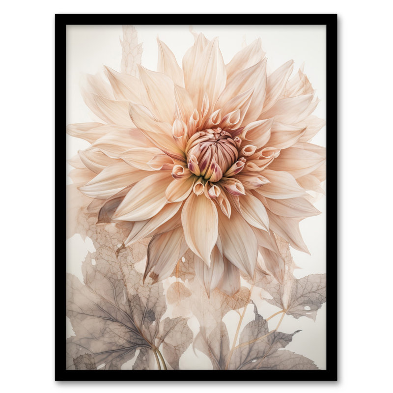 Alistar Elegant Dahlia Soft Pastel Flower - Single Picture Frame Print