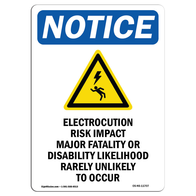 Electrocution Risk Sign with Symbol