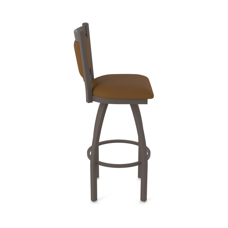 Tabouret pivotant Hadleigh, Tabouret de comptoir (siège d'une hauteur de 25 p, Bronze, Vinyle - chaume Canter