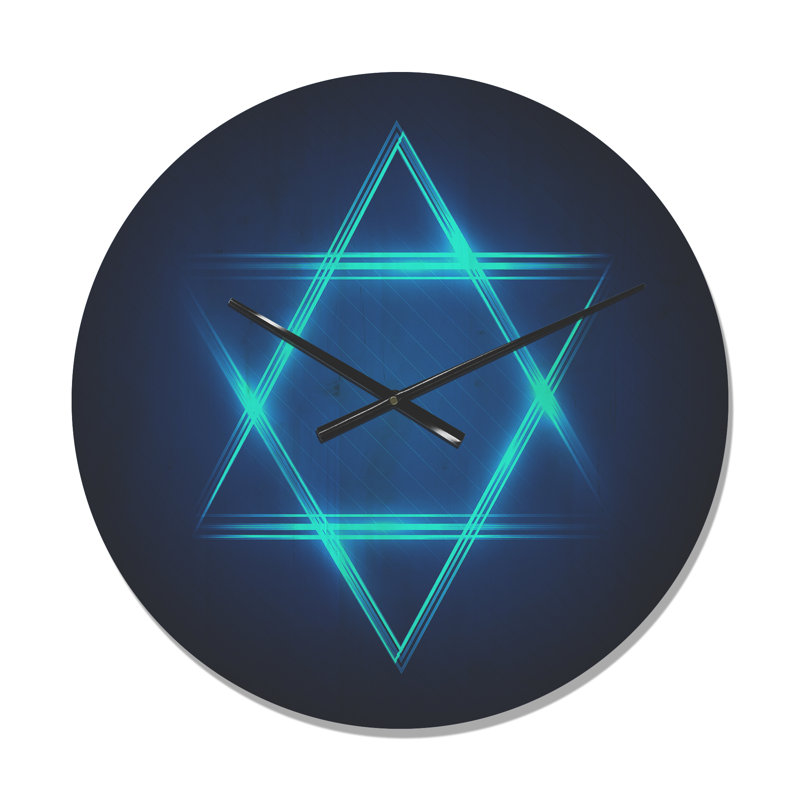 Horloge murale Neon Star of David, Moyenne