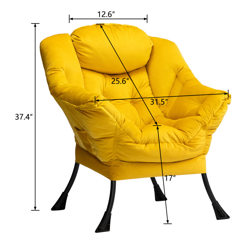 Armchair Accent Chair Lazy Chair, Yellow