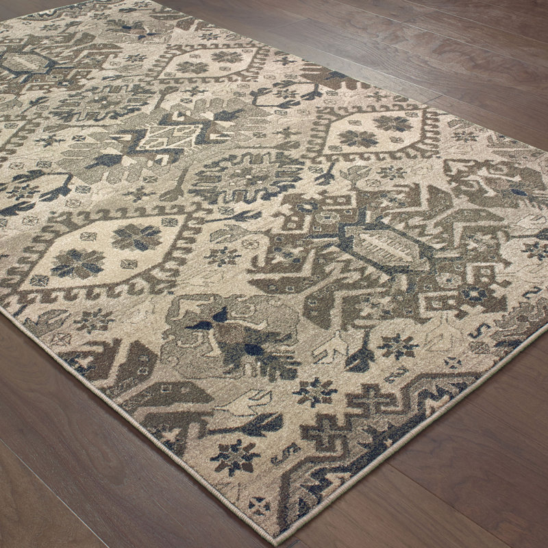 Tapis gris tissé à la machine, Rectangle 9 pi 10 po x 12 pi 10 po