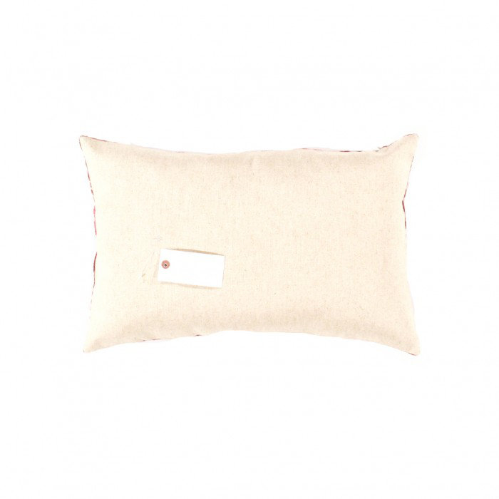 Taie d'oreiller en velours TI 178, H 16 po x l 24 po, Rouge / Beige
