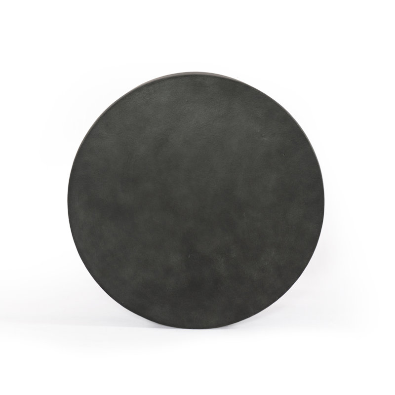 Javi Outdoor Round Coffee Table, Matte Black, Matte Black