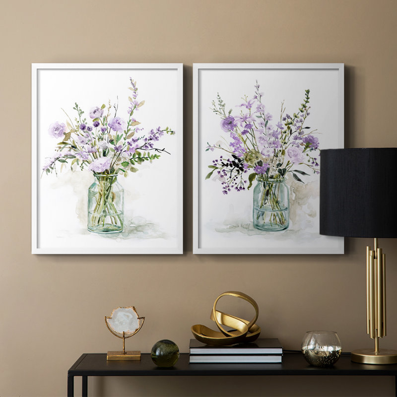 «Purple Passion I», reproduction encadrée de qualité supérieure - prête à être accrochée - aucun clou requis - aucun clou requis