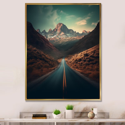 Mountain Solitude Empty Road To The Top I - Meadow Wall Art Living Room