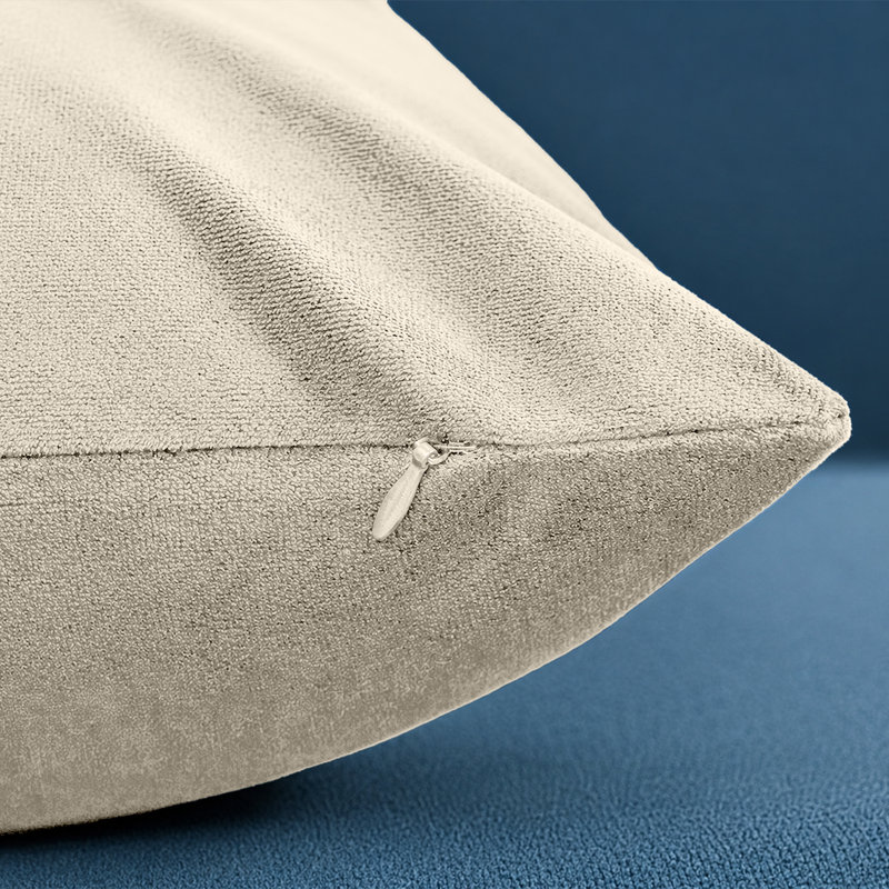 Luxury Velvet Soft Decorative Throw Cushion Cover Set of 8 Cases , Beige