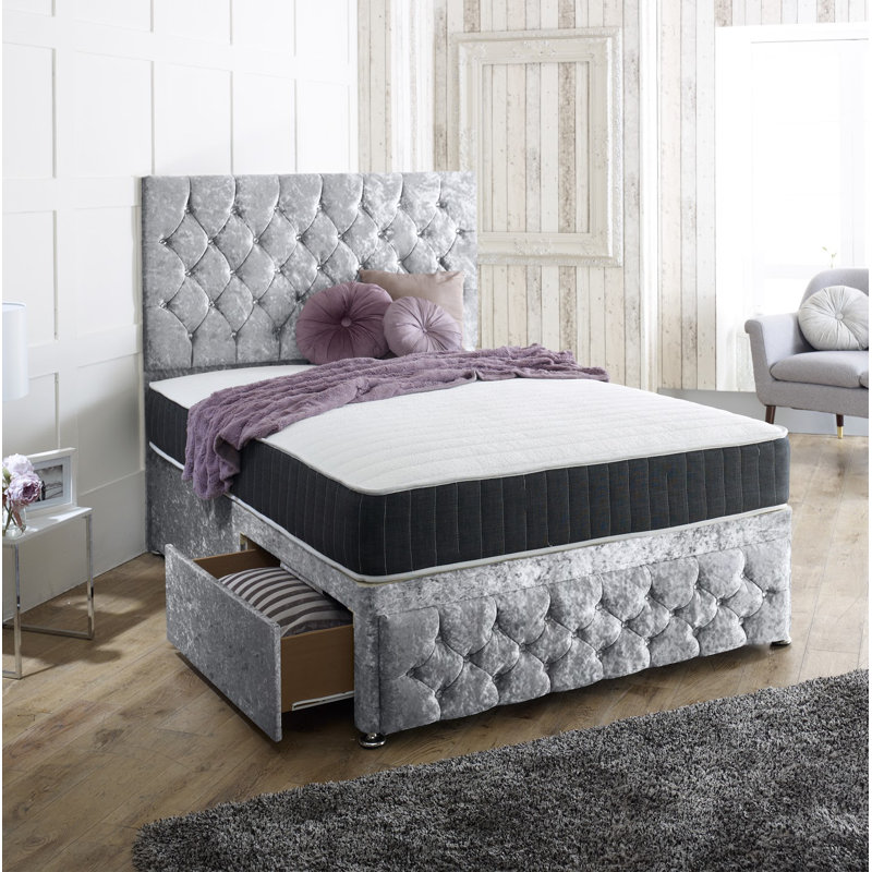 Baty Bed, Silver, 2 Drawers (same side), Small Double (4')