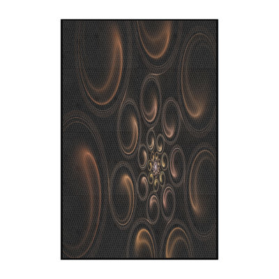 Tapis brun/noir tissé à la machine